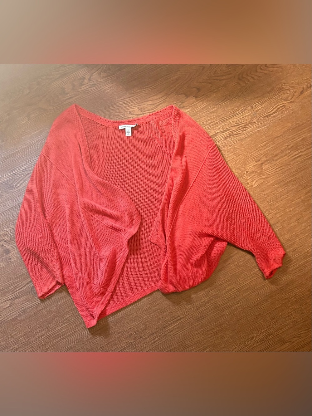 Autumn Cashmere Coral Open-Front Lightweight Cardigan-Size S EUC